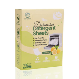 Travel Size Eco-friendly Kitchen Dishwasher Detergent Sheets Biodegradable Deep Cleaning Dishwashing Tablets
