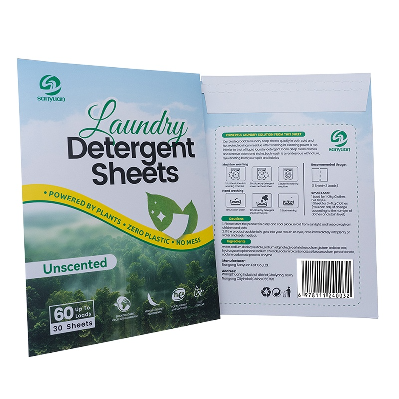 2025 New Laundry Detergent Sheets Unscented Antibacterial Antifungal Biodegradable Laundry Detergent Sheet With Enzyme - Image 2