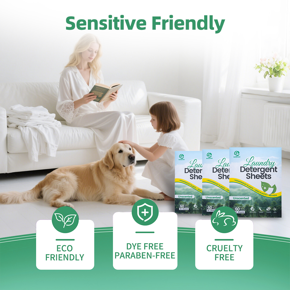 2025 New Laundry Detergent Sheets Unscented Antibacterial Antifungal Biodegradable Laundry Detergent Sheet With Enzyme - Image 11