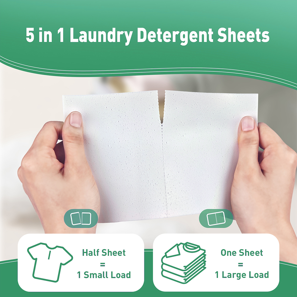2025 New Laundry Detergent Sheets Unscented Antibacterial Antifungal Biodegradable Laundry Detergent Sheet With Enzyme - Image 13