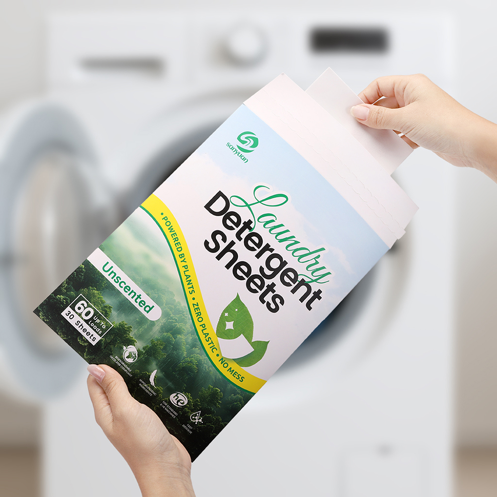2025 New Laundry Detergent Sheets Unscented Antibacterial Antifungal Biodegradable Laundry Detergent Sheet With Enzyme - Image 5