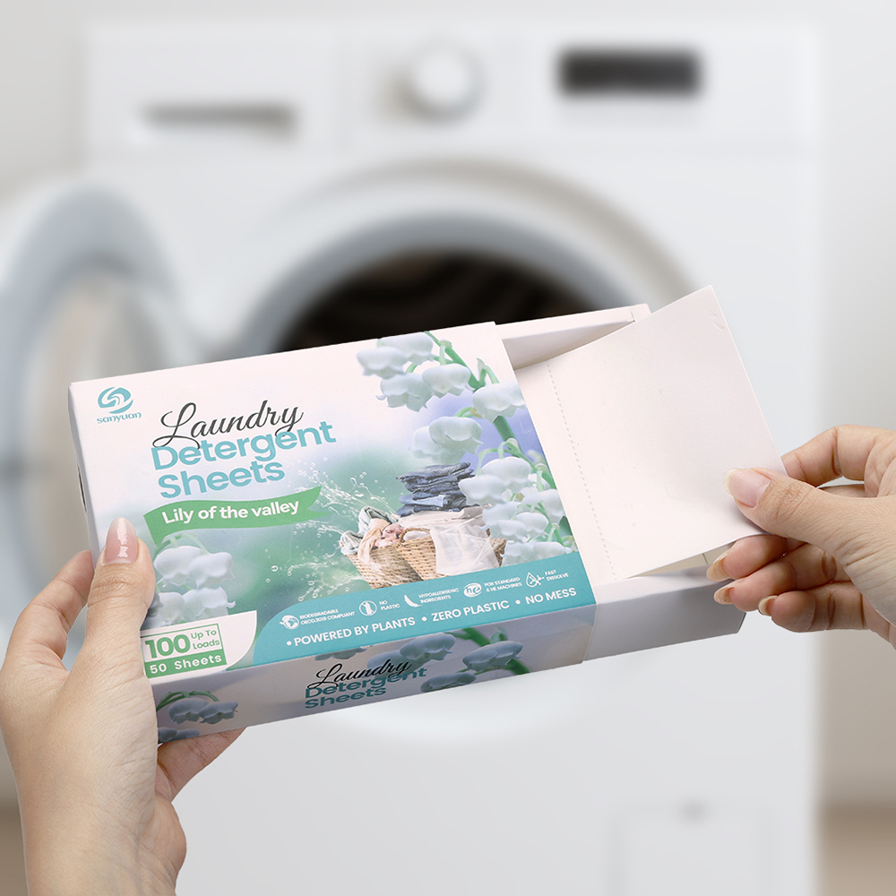 Hot Sale Eco-friendly Biodegradable Lily of the Valley Scent Deep Clean Laundry Detergent Sheets High Foaming Clothes Washing Strips - Image 3