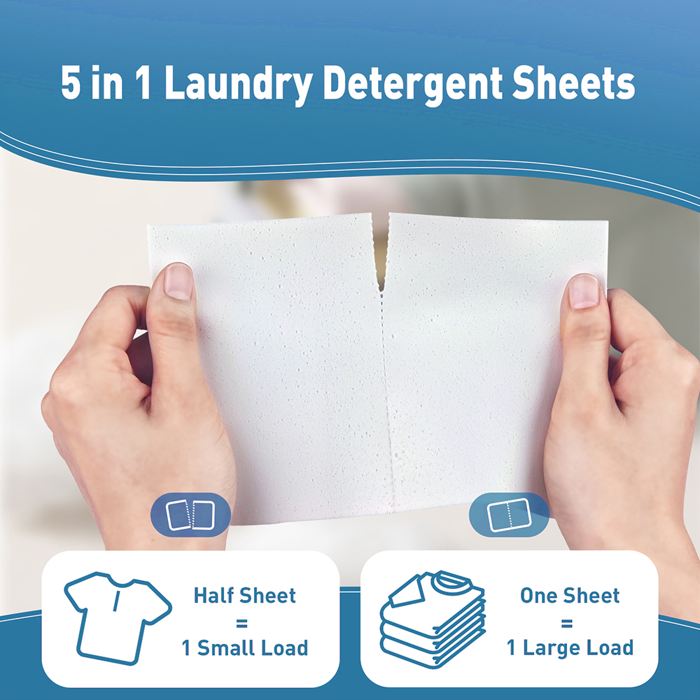 Hot Sale Eco-friendly Biodegradable Lily of the Valley Scent Deep Clean Laundry Detergent Sheets High Foaming Clothes Washing Strips - Image 5