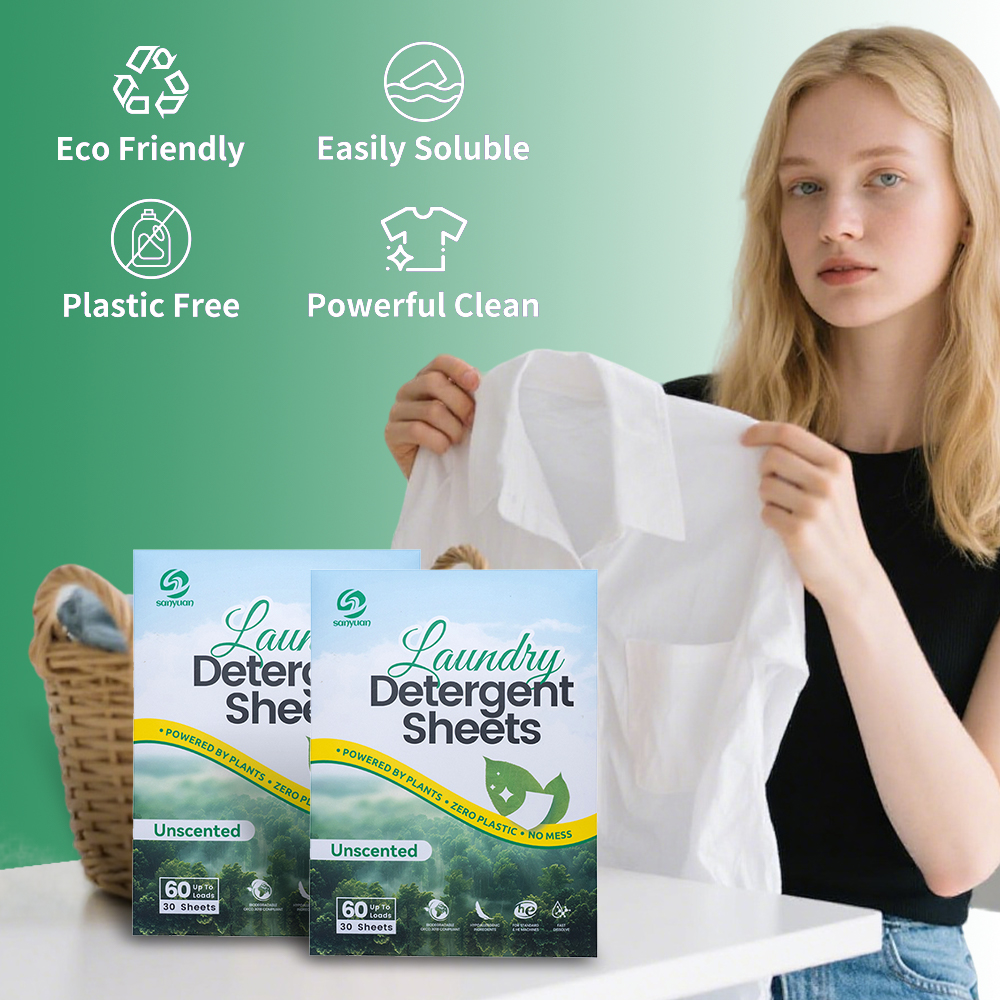 2025 New Laundry Detergent Sheets Unscented Antibacterial Antifungal Biodegradable Laundry Detergent Sheet With Enzyme - Image 7