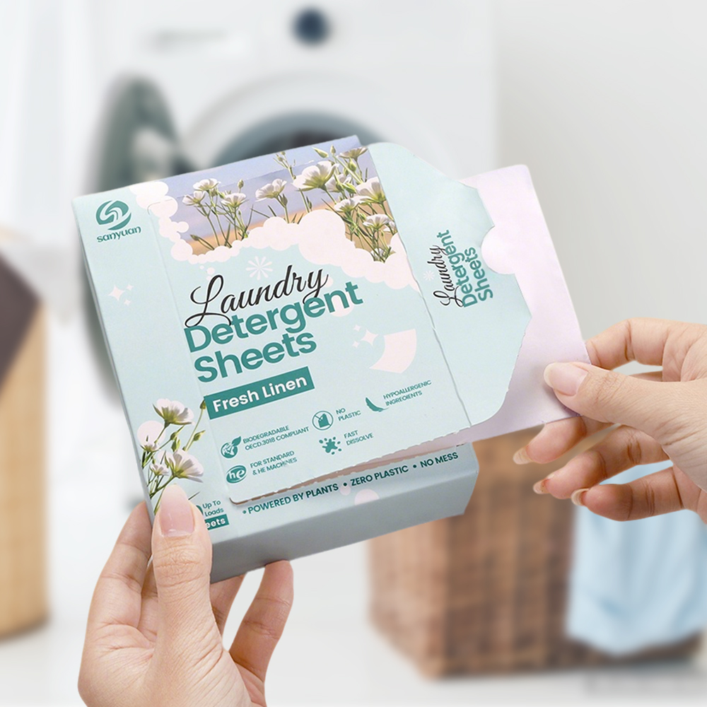 2025 New Laundry Detergent Sheets Fresh Linen Scent Antibacterial Antifungal Biodegradable Laundry Sheets With Enzyme - Image 4