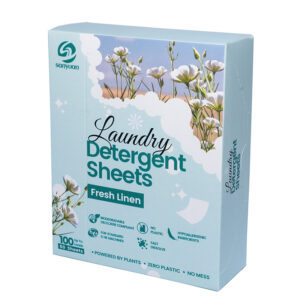 2025 New Laundry Detergent Sheets Fresh Linen Scent Antibacterial Antifungal Biodegradable Laundry Sheets With Enzyme
