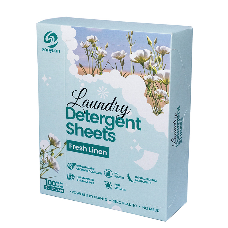 2025 New Laundry Detergent Sheets Fresh Linen Scent Antibacterial Antifungal Biodegradable Laundry Sheets With Enzyme